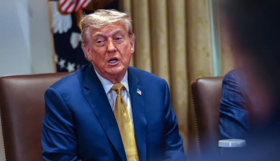 epa12225105 US President Donald J Trump participates in a cabinet meeting in the Cabinet Room of the White House in Washington, DC, USA, 08 July 2025. EPA/AARON SCHWARTZ/POOL