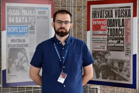 Zagreb, 28.07.2025 (nedeljni broj) - izlozba 30 godina Oluje u Nacionalnoj i sveucilisnoj knjiznici, na slici Hrvoje..., tekst S.Pavic.foto Davor Kovacevicnedeljni