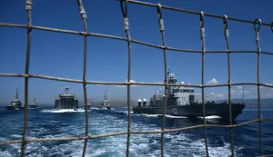 23.07.2025., Split - Medijsko pracenje uvjezbavanja brodova Hrvatske ratne mornarice za vojni mimohod. Photo: Marko Lukunic/PIXSELL