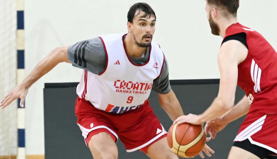 Opatija 29.07.2025.Hrvatska košarkaška reprezentacija, trening u dvorani Marino Cvetkovic, Dario ŠarićFoto Marko Gracin