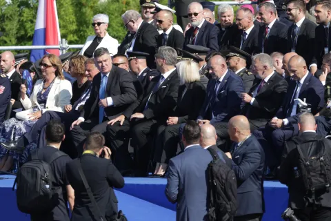 Zagreb, 31.7.2025.- Pripreme uo?i vojnog mimohoda u ?ast VRO "Oluja". foto HINA/ Admir BULJUBA?I?/ ik