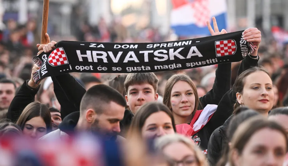 03.02.2025., Zagreb - Svecani docek hrvatske rukometne reprezentacije u Zagrebu nakon osvojenog drugog mjesta na Svjetkom prvenstvu. Photo: Marko Lukunic/PIXSELL