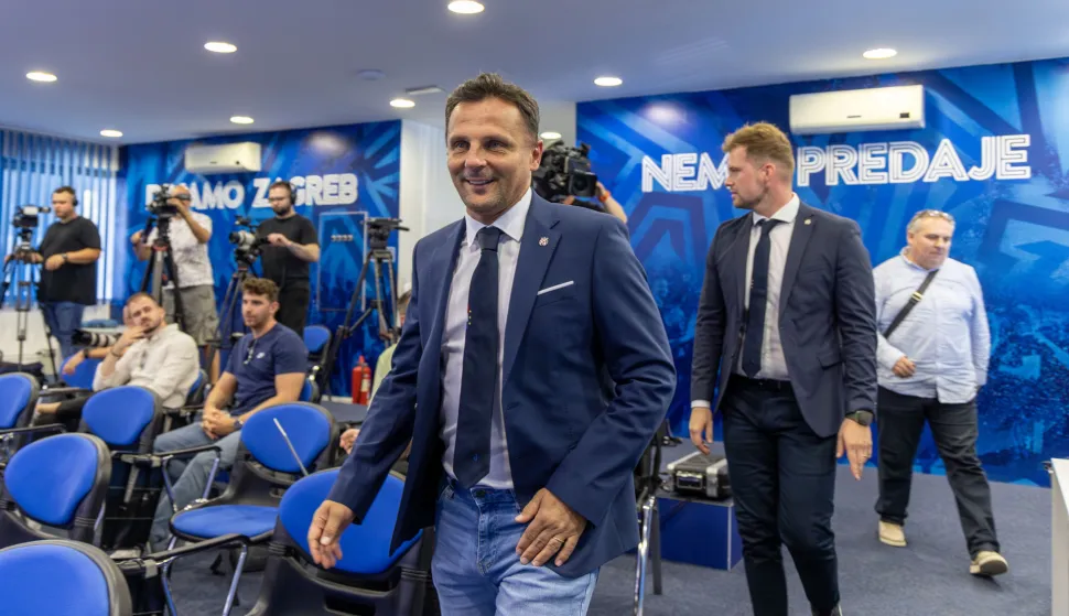 Zagreb, 1.8.2025 - Konferencija za medije povodom utakmice 1. kola SuperSport HNL-a između Osijeka i Dinama. Na slici glavni trener Dinama Mario Kovačević.Foto Hina/ Dario GRZELJ/ dag