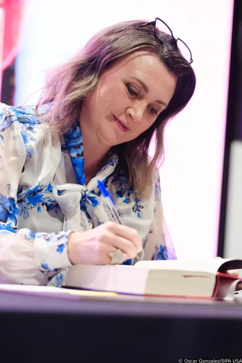 Swedish writer Camilla Lackberg during the presentation of her book Bronze Dreams at Espacio Telefonica in Madrid, Spain, 5 February. (Photo by Oscar Gonzalez/Sipa USA) Photo: Oscar Gonzalez/SIPA USA