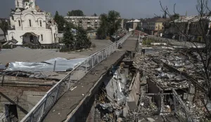 epa12275185 A handout photo made available by the press service of the 93rd 'Kholodnyi Yar' Separate Mechanized Brigade of the Ukrainian Armed Forces on 31 July 2025 shows damage in the frontline city of Kostyantynivka, Donetsk region, eastern Ukraine, 30 July 2025, amid the Russian invasion. EPA/UKRAINE'S 93RD MECHANIZED BRIGADE PRESS SERVICE HANDOUT HANDOUT EDITORIAL USE ONLY/NO SALES