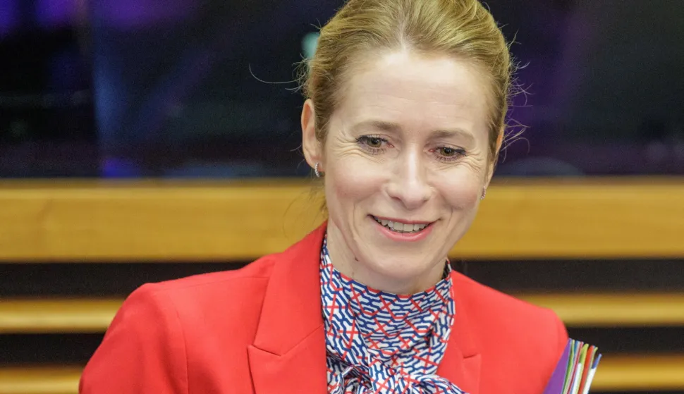 epa12240939 EU High Representative and Vice-President for Foreign Affairs and Security Policy Kaja Kallas arrives at the EU Commissioners College in Brussels, Belgium, 16 July 2025. EPA/OLIVIER MATTHYS