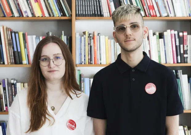 Zagreb, 12.08.2025. - Marin Capan, predsjednik Upravnog odbora Mreže mladih Hrvatske (MMH) i Mihaela Špiljak, članica Upravnog odbora održali su konferenciju za medije povodom Međunarodnog dana mladih. Na fotografiji Mihaela Špiljak, Marin Capan. foto HINA/ Lana SLIVAR DOMINIĆ/ lsd