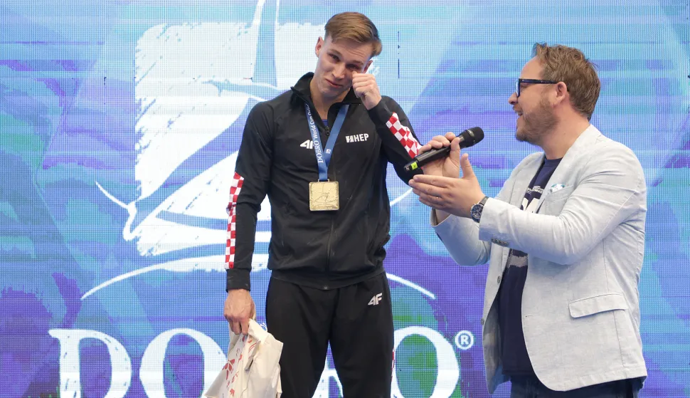 Osijek, 13. 04. 2025., Dvorana Gradski vrt, DOBRO World Cup, DOBRO World Cup 2025, finale, finale nedjelja, preskok, Aurel BenovićSNIMIO BRUNO JOBST