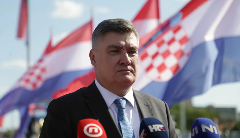 Zagreb, 31.7.2025.- Predsjednik Republike Zoran Milanovi? dao je izjavu za medije uo?i po?etka sve?anog vojnog mimohoda u ?ast VRO "Oluja". foto HINA/ Lana SLIVAR DOMINI?/ ua
