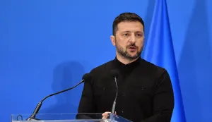 epa12229990 President of Ukraine Volodymyr Zelensky delivers a speech during an Ukraine Recovery Conference 2025 at Convention Center La Nuvola, in Rome, Italy, 10 July 2025. EPA/FABIO CIMAGLIA