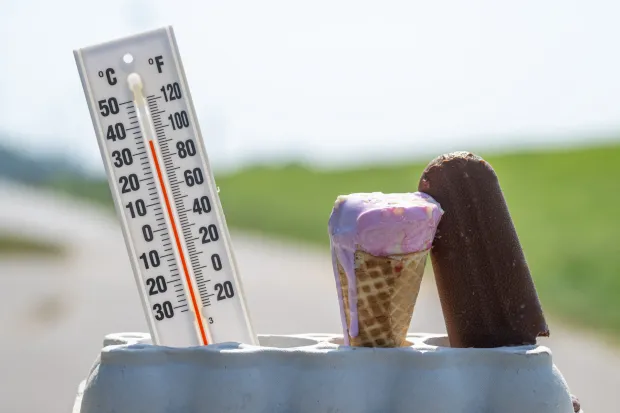 11.07.2024., Zagreb - Sladoledi se tope na temperaturi od 36 stupnjeva za vrijeme toplinskog vala koji je zahvatio cijelu Hrvatsku. Photo: Davor Puklavec/PIXSELL