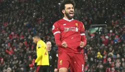 ?Liverpool v Watford - Premier League - Anfield Liverpool's Mohamed Salah celebrates scoring a hat-trick during the Premier League match at Anfield, Liverpool. Anthony Devlin Photo: Press Association/PIXSELL------MAGAZIN, 18.STR.,KOLOR3 STUPCA!!!