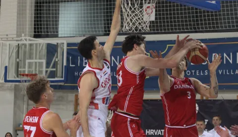 Opatija,09.08.2025.- Kvalifikacijska ko?arka?ka utakmica kvalifikacija sa svjetsko prvenstvo izme?u Hrvatske i Danske.