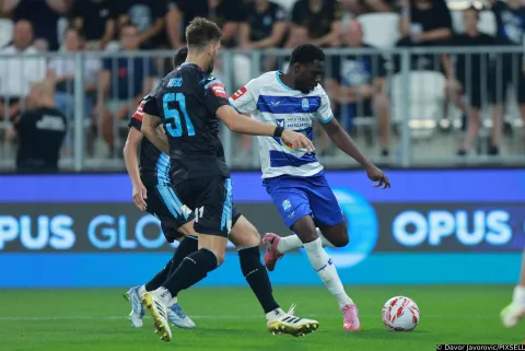 09.08.2025., stadion Opus Arena, Osijek - SuperSport HNL, 02. kolo, NK Osijek - HNK Rijeka. Yannick Toure Photo: Davor Javorovic/PIXSELL