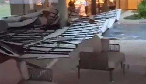 Olujno nevrijeme oštetilo je terasu hotela Mattera