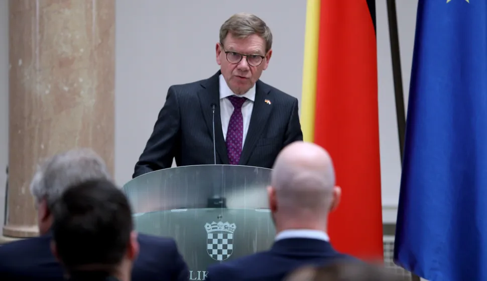 Zagreb, 25.08.2025 - Ministar vanjskih i europskih poslova Gordan Grlić Radman sastao se s njemačkim ministrom vanjskih poslova Johannom Wadephulom. foto HINA/ Daniel KASAP/ dk