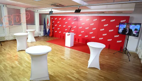 09.06.2024., Iblerov trg, Zagreb - Docek izbornih rezultata za Europski parlament u stozeru Socijaldemokratske partije Hrvatske (SDP). Photo: Goran Stanzl/PIXSELL