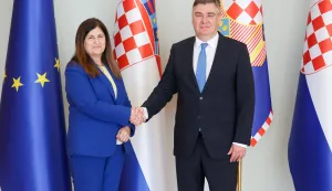 27.08.2025., Zagreb - Pantovcak. Ured predsjednika Republike Hrvatske. Predsjednik Republike Hrvatske Zoran Milanovic primio je ministricu vanjskih poslova i iseljenistva Palestine Varsen Aghabekian. Photo: Sanjin Strukic/PIXSELL