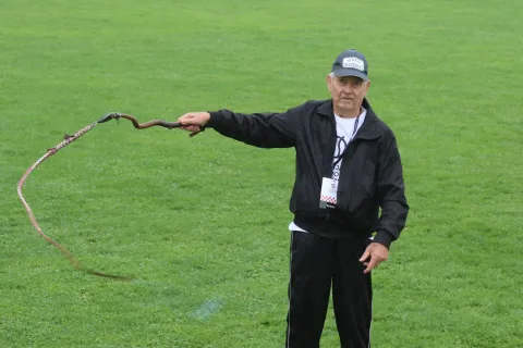 Brođanci, 31. 08. 2025, 51. Olimpijada starih sportova Brođanci, mimohod, paljenje Oimpijskog plamena i natjecanja.snimio GOJKO MITIĆ