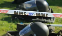 24.04.2013., Skradin - U sklopu 9. Medjunarodnog strucnog savjetovanja "Humanitarno razminiranje", na poligonu Gaj kod Vacana odrzana je pokazna vjezba na kojoj je bio prezentiran rad strojeva, opreme za razminiranje i pasa tragaca mina. Photo: Hrvoje Jelavic/PIXSELL