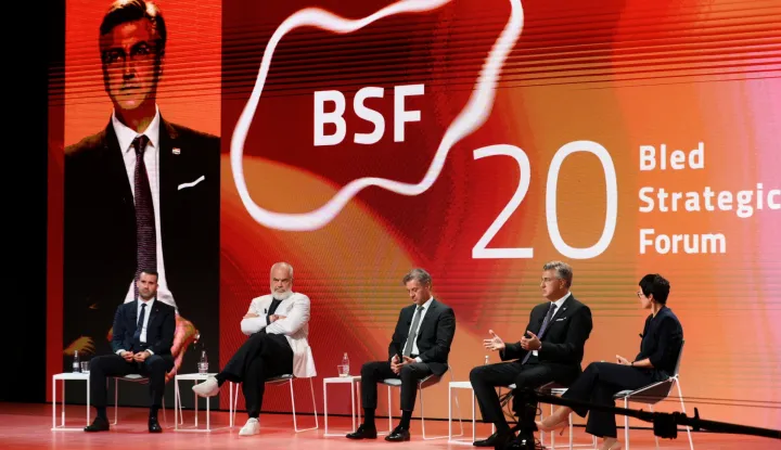 Bled, 01.09.2025. - Predsjednik Vlade Andrej Plenković sudjeluje na 20. Strateškom forumu na Bledu. foto HINA/ Vlada RH/ Damir GALIĆ/ ml