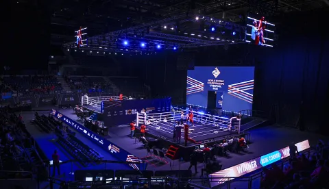 A general view from inside the venue during day one of the 2025 World Boxing Championship at the M&S Bank Arena, Liverpool. Picture date: Thursday September 4, 2025. Photo: Peter Byrne/PRESS ASSOCIATION