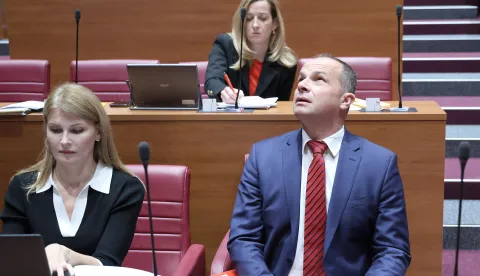 03.12.2024., Zagreb - U Saboru je pocela rasprava o povjerenju premijeru Plenkovicu. O prijedlogu za opoziv koji je podnio SDP glasovati ce se u petak, a ocekuje se da ce, kao i svi dosadasnji, biti odbijen. Photo: Patrik Macek/PIXSELL