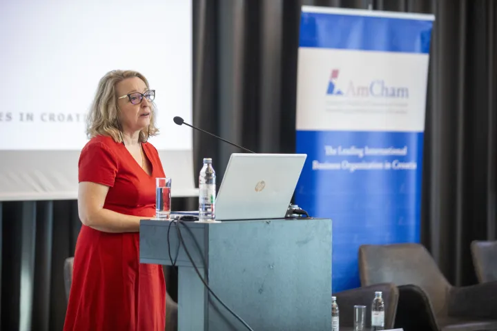 Zagreb, 08.09.2025 - Američka gospodarska komora i Enterprise Investors, jedna od vodećih private equity kompanija u srednjoj i istočnoj Europi, organizirali su "Building Enduring Businesses in Croatia". Na fotografiji Andrea Doko Jelušić. foto HINA/ Daniel KASAP/ dk