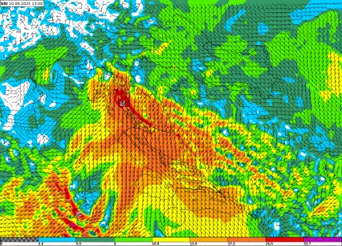 DHMZ &ndash; 9. 9. 2025. - Atmosfera će se tijekom utorka, 9. rujna, sve jače destabilizirati. Usrijedu, 10. rujna, te u prvom dijelu četvrtka, 11. rujna, uglavnom na Jadranu i krajevimauz njega bit će obilne oborine uz mogućnost bujičnih i urbanih poplava, a lokalno je vrlovjerojatno i grmljavinsko nevrijeme.