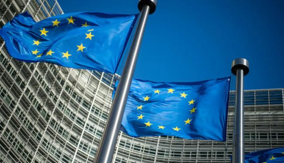10 June 2019, Belgium, Brussel: Flags of the European Union fly in the wind in front of the Berlaymont building, the seat of the European Commission. Photo: Arne Immanuel Bansch/dpa /DPA/PIXSELL