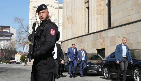 21.03.2025., Akademija nauka i umjetnosti RS, Banja Luka (BiH) - Predsjednik Republike Srpske Milorad Dodik sudjelovao na znanstvenom skupu "Dejtonski mirovni sporazum – 30 godina mira i stabilnosti". Photo: Dejan Rakita/PIXSELL/PIXSELL