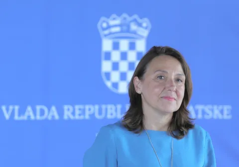 Zagreb.4.9.2025.- Održana je redovita sjednica Vlade RH.Ministrica zdravstva Irena Hrstić dala je izjavu nakon sjednice.Foto HINA/Tomislav Pavlek/ tp