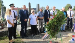 Osijek, 12. 09. 2025, Donjogradsko groblje, polaganje vijenaca u povodu Dana GČ Donji Grada, Tihomir Florijančić...snimio GOJKO MITIĆ