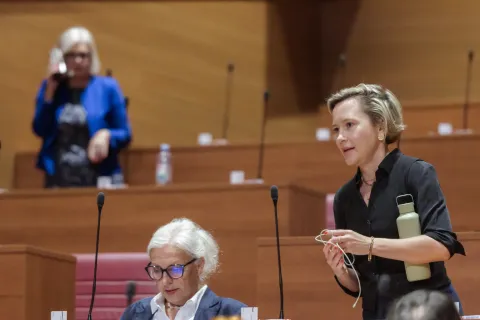 Zagreb, 15.09.2025. - Aktualnim prijepodnevom počela je 7. sjednica Hrvatskog sabora.Na fotografiji Ivana Kekin.foto HINA/ Edvard ŠUŠAK/ es