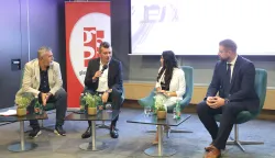 Osijek, 16. 09. 2025., Hotel Osijek; konferencija; Hrvatska u pokretu; panel rasprava; panel, Zoran Škorić; Damir Šoštarić; Tatjana Turalija; Luka ĆirkoSNIMIO BRUNO JOBST