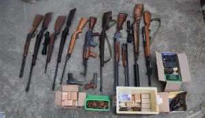 Puške, streljivo, oružje, ilustracija, policija