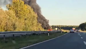 Automobil je potpuno izgorio na autocesti A3