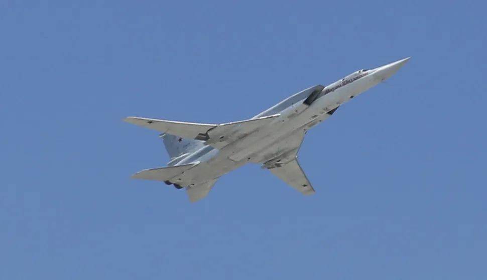 epa07309205 (FILE) - A Russian Tupolev Tu-22 Strategic Bomber flies over Moscow's Kremlin during the Victory Day parade on Red Square in Moscow, Russia, 09 May 2016 (reissued 22 January 2019). According to media reports, a Tu-22 supersonic bomber of the Russian Ministry of Defense has crashed in Russia's Murmansk region. EPA/MAXIM SHIPENKOV