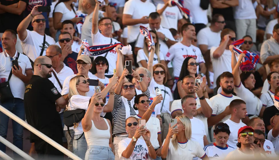 Split - 20.09.2025.- Derbi utakmica 7. kola HNL-a Hajduk - Dinamo. foto HINA/ Mario STRMOTIĆ/ms 