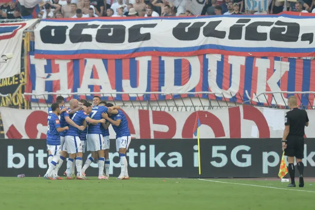 Split - 20.09.2025.- Derbi utakmica 7. kola HNL-a Hajduk - Dinamo. foto HINA/ Mario STRMOTIĆ/ms 