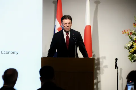 Osaka, 21.09.2025 - Predsjednik vlade Andrej Plenkovi? na izlo?bi EXPO 2025. Na slici Gospodarski forum.foto HINA/ Vlada RH/ Damir GALI?/ ik