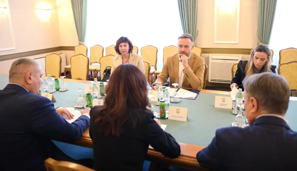 Osijek, 22.09.2025. - Stručni skup pod nazivom "Zajedno protiv nasilja: Interdisciplinarni pristup u radu sa žrtvama nasilja" održao se povodom Nacionalnog dana borbe protiv nasilja nad ženama. Na fotografiji Ivana Šešo, Marin Piletić. foto HINA/ tm