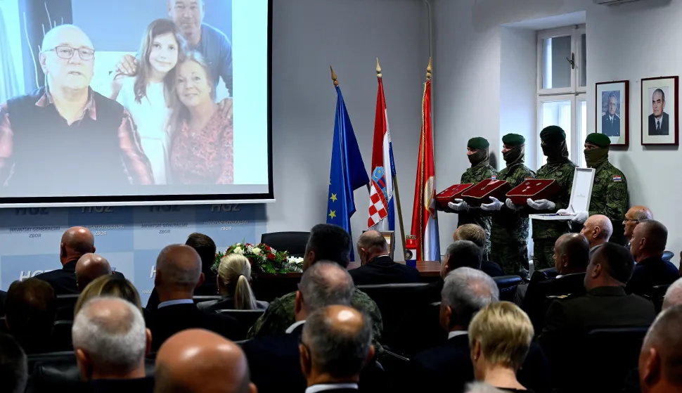 Zagreb, 25.09.2025 - Komemoracija za generala Ante Rosu, jednog od članova Inicijativnog odbora te osnivača Hrvatskog generalskog zbora. foto HINA/ Daniel KASAP/ dk