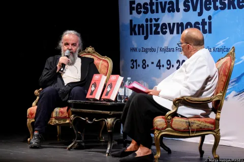 01.09.2025., Zagreb - Festival svjetske knjizevnosti, razgovor sa Miljenkom Jergovicem, moderira Boris Miljkovic. Photo: Matija Habljak/PIXSELL