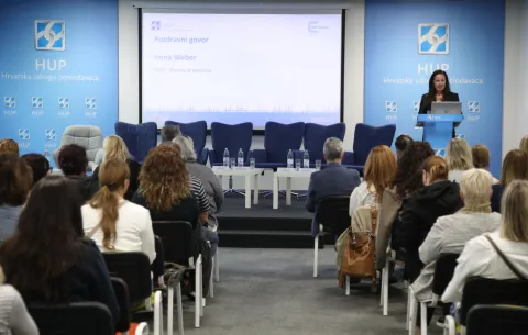 Zagreb, 29.09.2025 - U organizaciji Hrvatske udruge poslodavaca održat će se konferencija "Tko će skrbiti za na&scaron;e starije". Na fotografiji Irena Weber.foto HINA/ Denis CERIĆ /dc