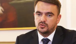 Osijek, 01. 10. 2024, Trg Ante Starčevića 2. Župan Mato Lukić i podpredsjednik Republike Srpske iz reda hrvatskog naroda Davor Pranjić potpisali pismo namjere o suradnji... Davor Pranjić.snimio GOJKO MITIĆ