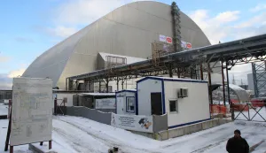 UKRAINE-CHERNOBYL-NUCLEAR REACTOR NO. 4-NEW PROTECTIVE COVER (161130) -- CHERNOBYL, Nov. 30, 2016 (Xinhua) -- Photo taken on Nov. 29, 2016 shows the new protective cover over the destroyed Chernobyl nuclear reactor No.4 at Chernobyl nuclear power plant, 110 kilometers north of the Ukrainian capital of Kiev. Ukraine on Tuesday unveiled a new protective cover over the destroyed Chernobyl nuclear reactor No.4, which would prevent the leakage of the radiation from the unit during the next century. (Xinhua/Chen Junfeng) (djj) Chen Junfeng Photo: XINHUA/PIXSELL