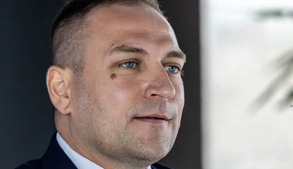 Zagreb, 26.9.2025 - Sjednica Vlade Republike Hrvatske. Na slici ministar David Vlajčić daje izjavu za medije.Foto Hina/ Dario GRZELJ/ dag