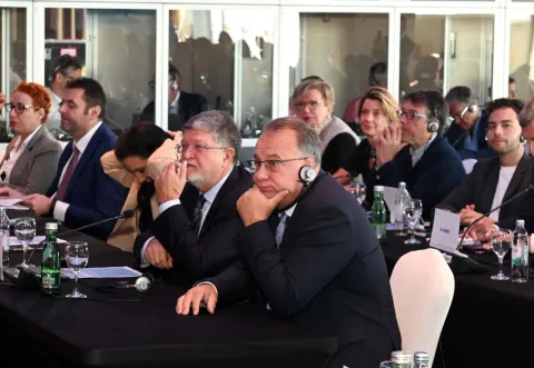 Opatija 02.10.2025.Hotel Adriatic panel europskog kluba socijalista i demokrata, euparlamentarac Tonina Piculu i Biih premijer Nermin Nik?icFoto Marko Gracin 