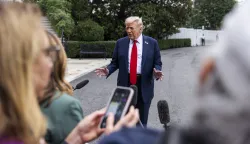 epa12416921 US President Donald Trump speaks to reporters as he departs the White House for a meeting with military leaders at Quantico Marine Base in Washington, DC, USA, 30 September 2025. The president answered questions about the gathering, saying 'We have our real warriors over there. And when they're not good, when we don't think they're our warriors, you know what happened? We say you're fired.' EPA/JIM LO SCALZO